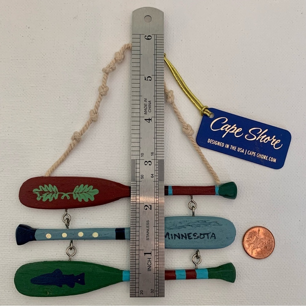 Cape Shore Canoe Boating Paddles Oars Hanging Ornament Wall Art Minnesota USA 6" - Picture 13 of 14